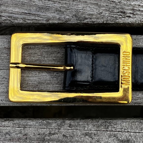 ❤️Moschino Black Leather Belt with Red Heart main image 10